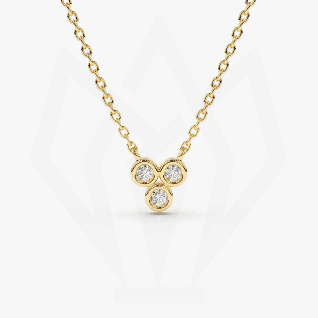 Three Stone Diamond Pendant Necklace