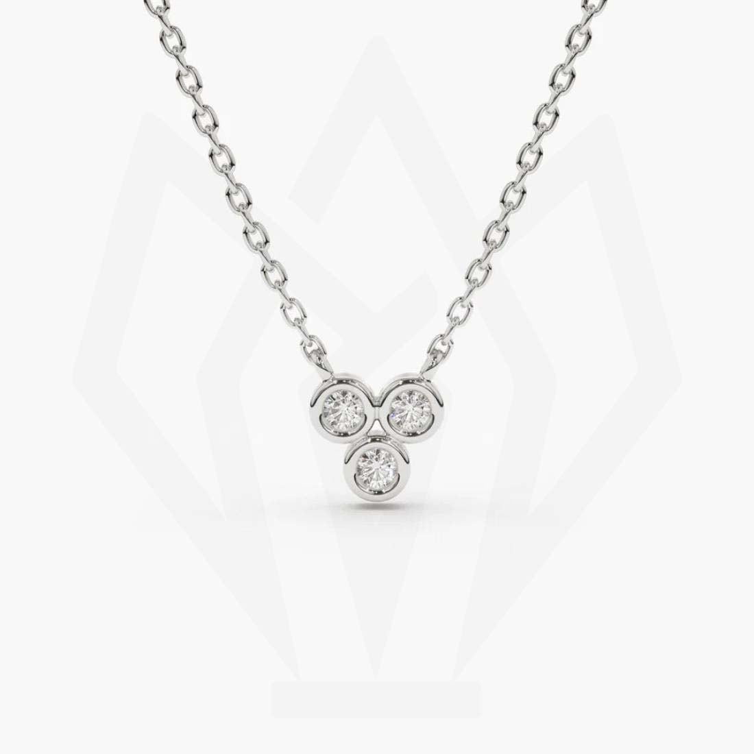 Three Stone Diamond Pendant Necklace