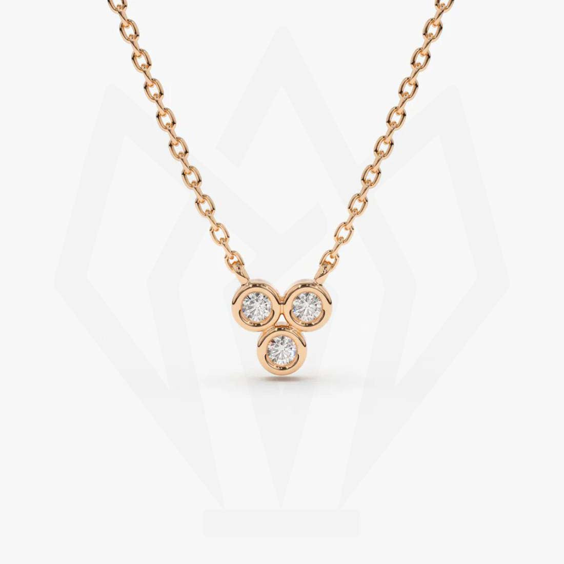 Three Stone Diamond Pendant Necklace