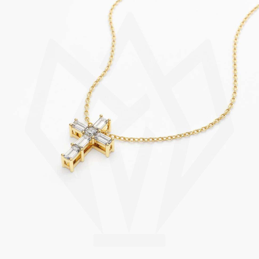 Cross Charm Diamond Pendant Necklace