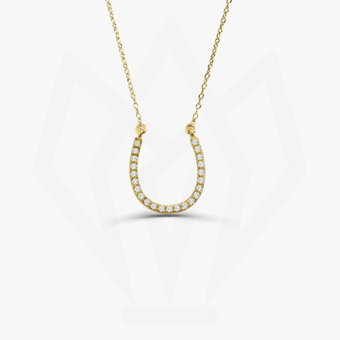 Horse Shoe Charm Diamond Pendant Necklace
