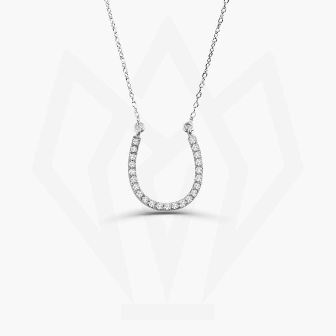 Horse Shoe Charm Diamond Pendant Necklace