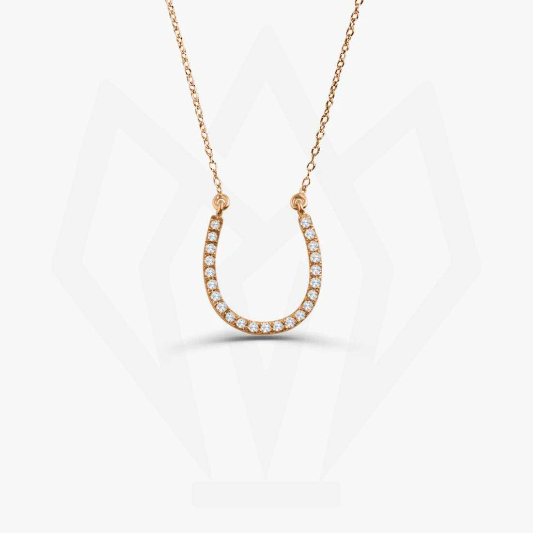Horse Shoe Charm Diamond Pendant Necklace