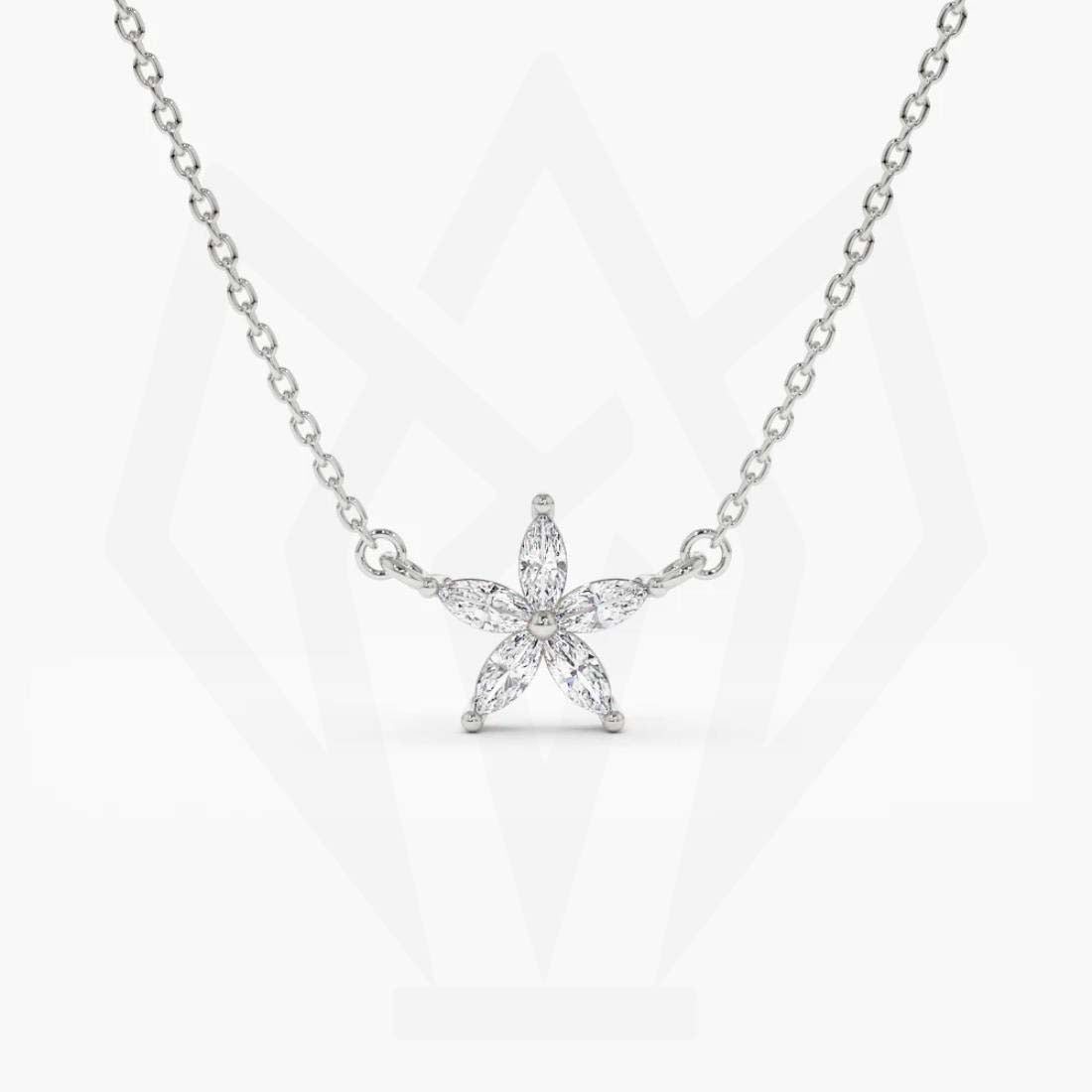 Marquise Diamond Star Charm Necklace
