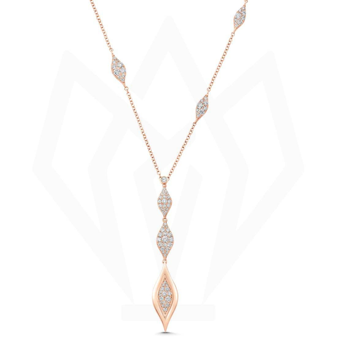 Unique Design Diamond Lariat Necklace