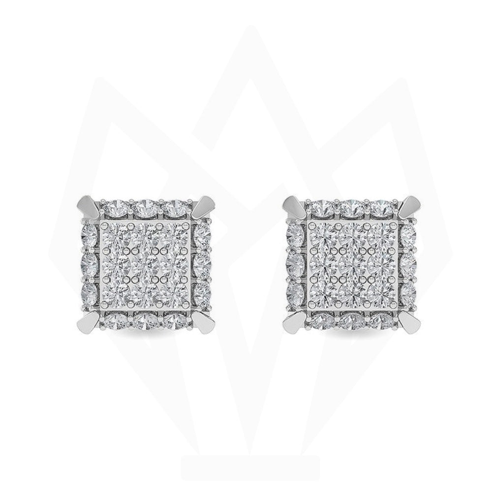 Square Bling Iced out Diamond Stud Earrings