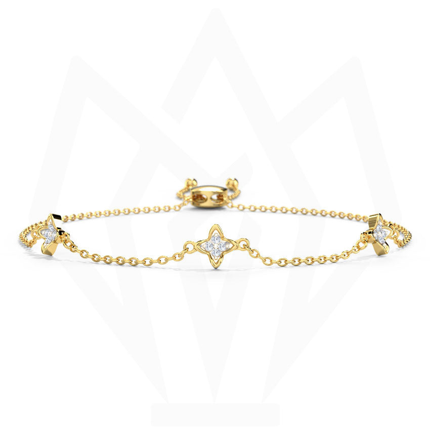 Dainty Star Charms Diamond Bracelet