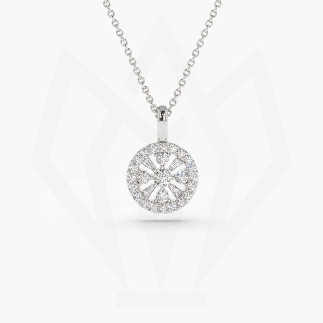 Round Charm Diamond Pendant Necklace