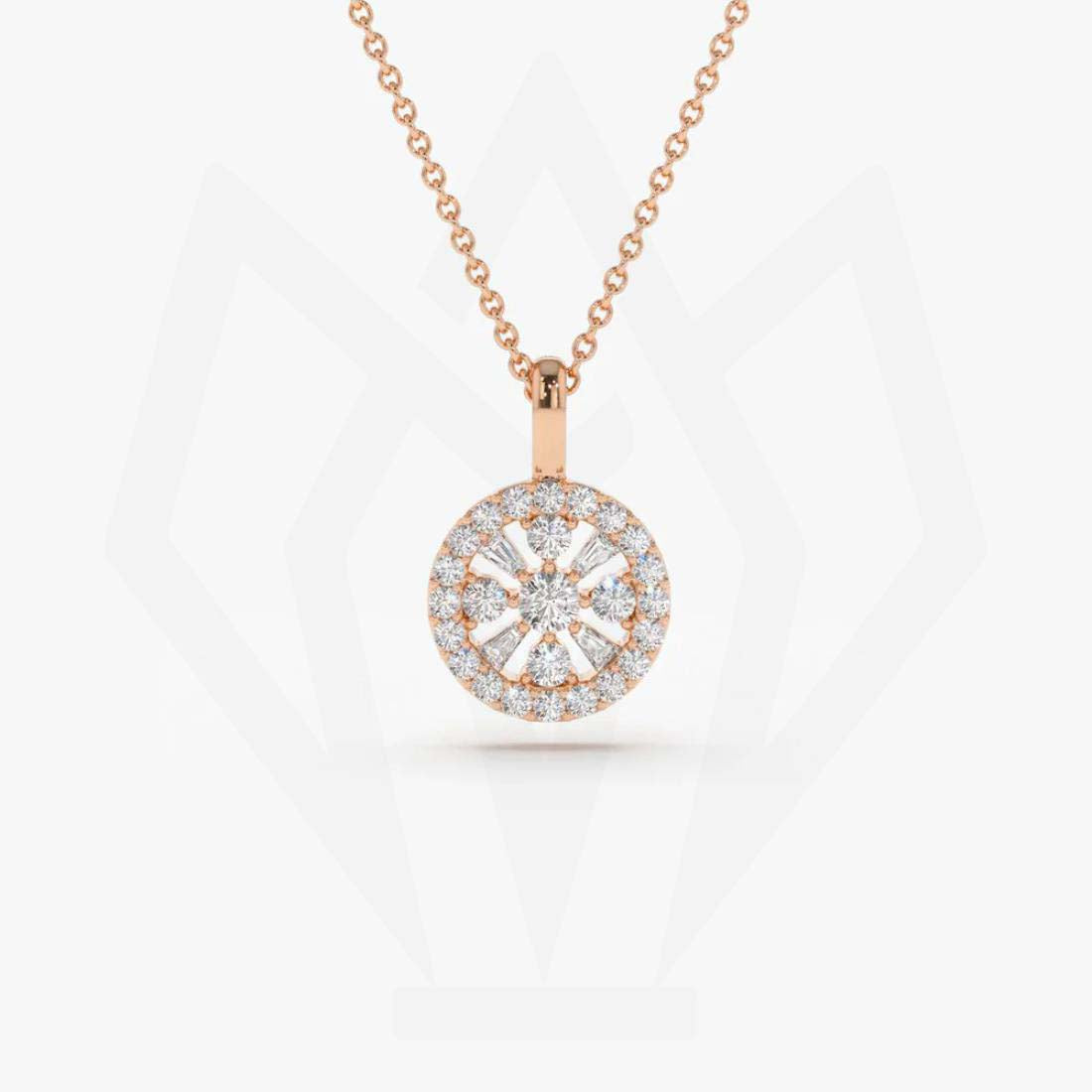 Round Charm Diamond Pendant Necklace