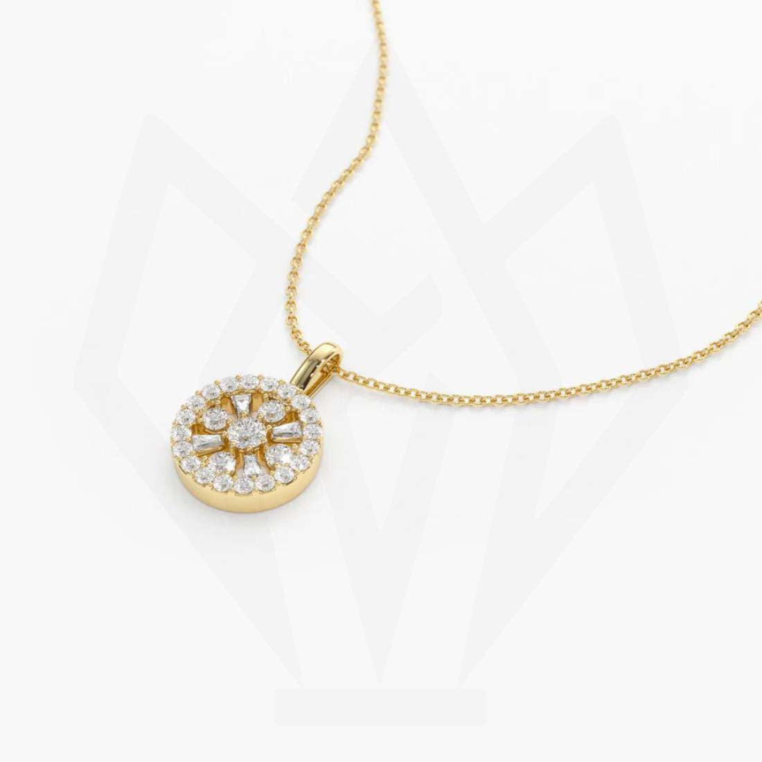 Round Charm Diamond Pendant Necklace