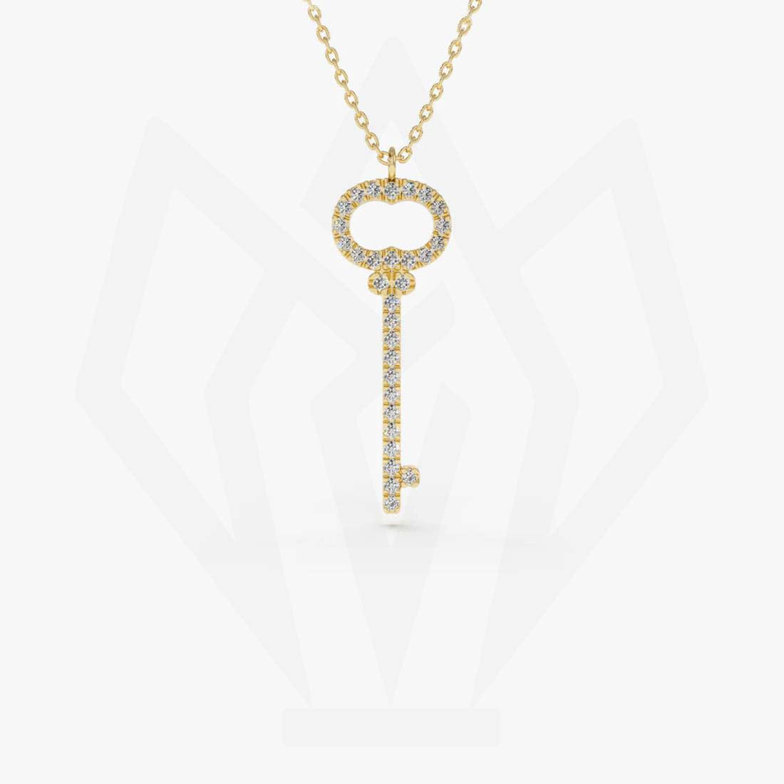 Key Charm Diamond Pendant Necklace