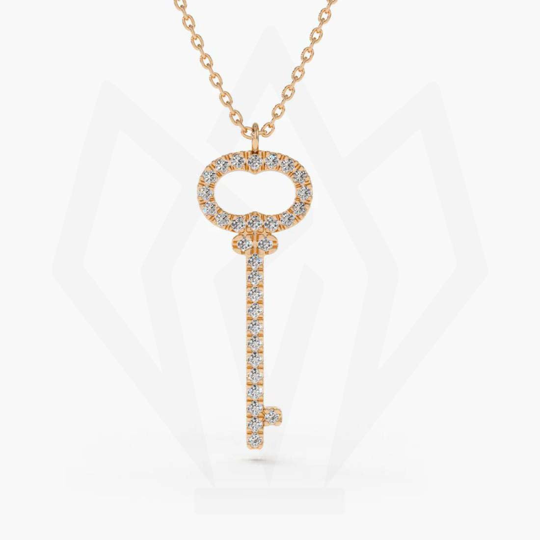 Key Charm Diamond Pendant Necklace