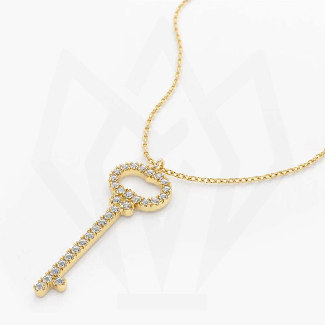 Key Charm Diamond Pendant Necklace