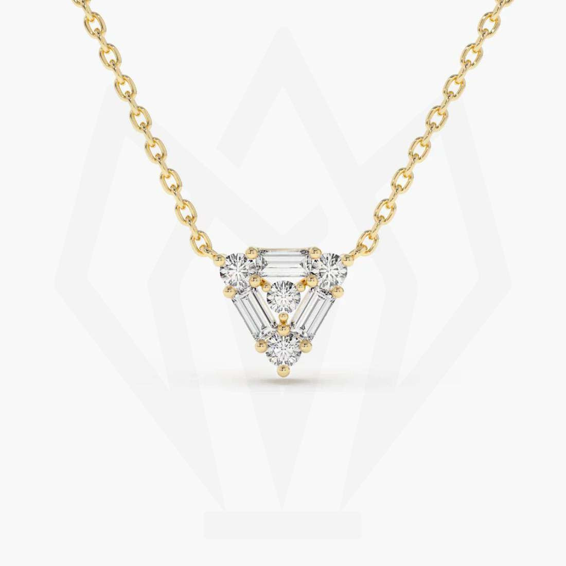 Trilliant Shape Diamond Pendant Necklace