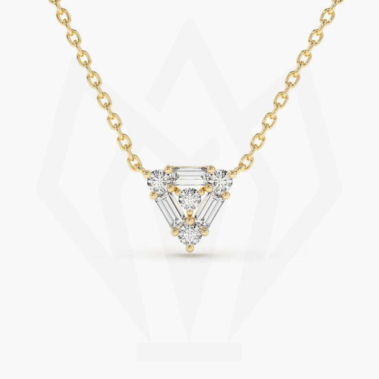 Trilliant Shape Diamond Pendant Necklace