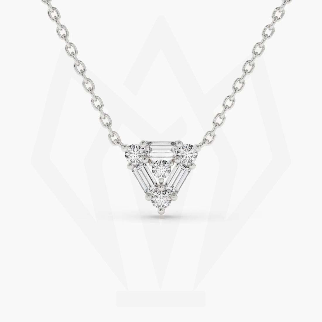 Trilliant Shape Diamond Pendant Necklace