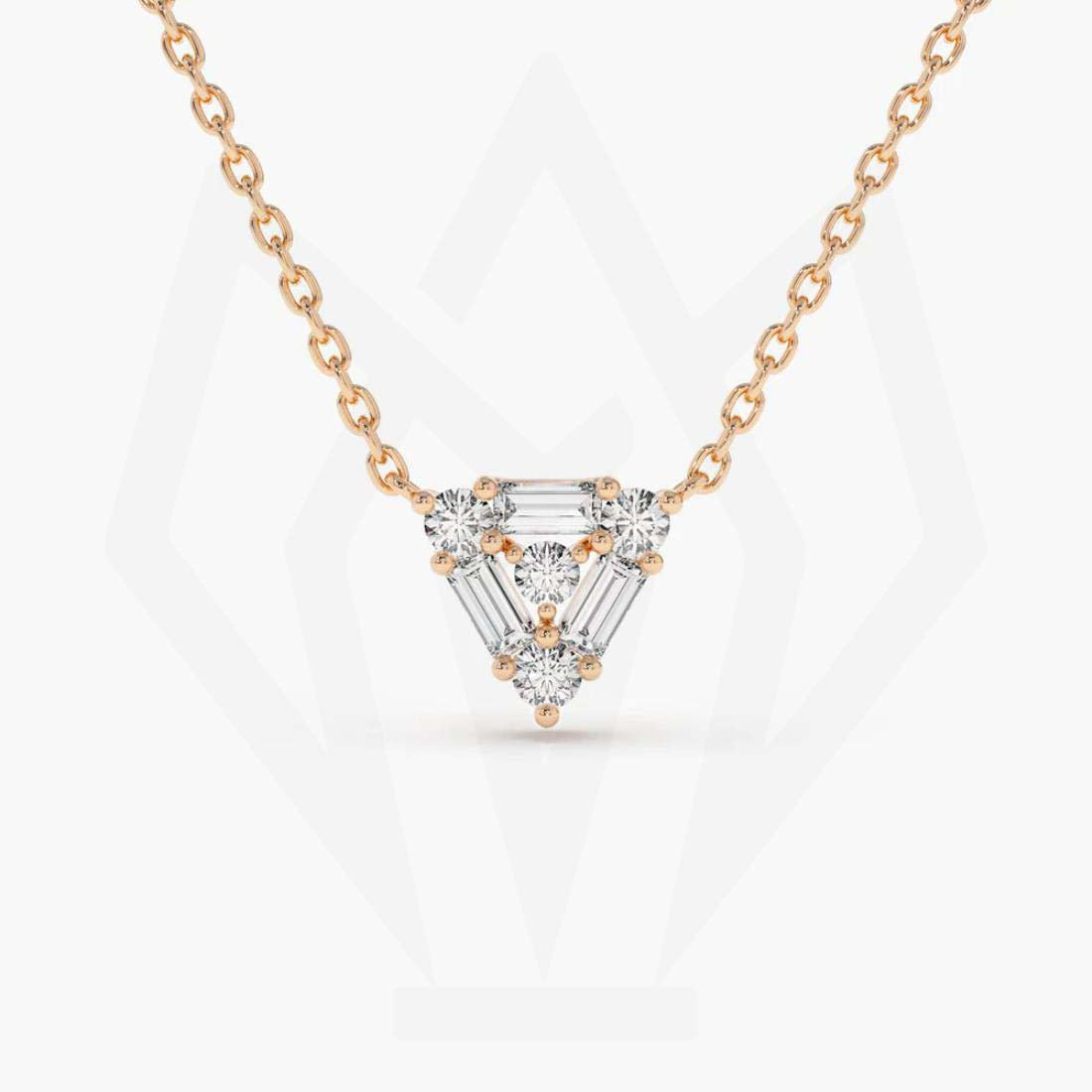 Trilliant Shape Diamond Pendant Necklace