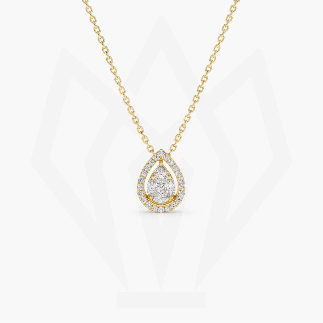 Pear Shape Diamond Pendant Necklace