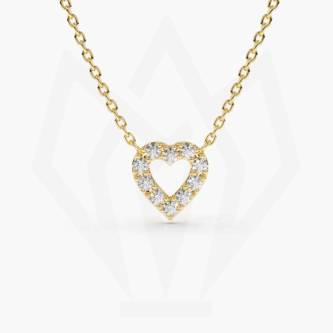 Heart Shape Diamond Charm Necklace