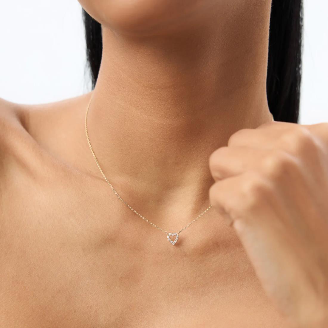 Heart Shape Diamond Charm Necklace