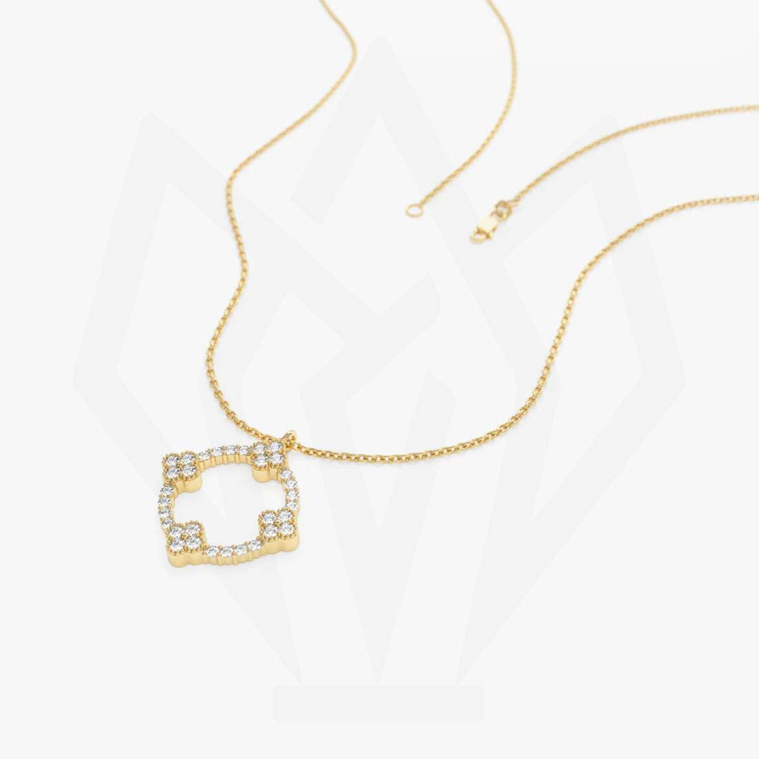 Little flowers Diamond Charm Necklace