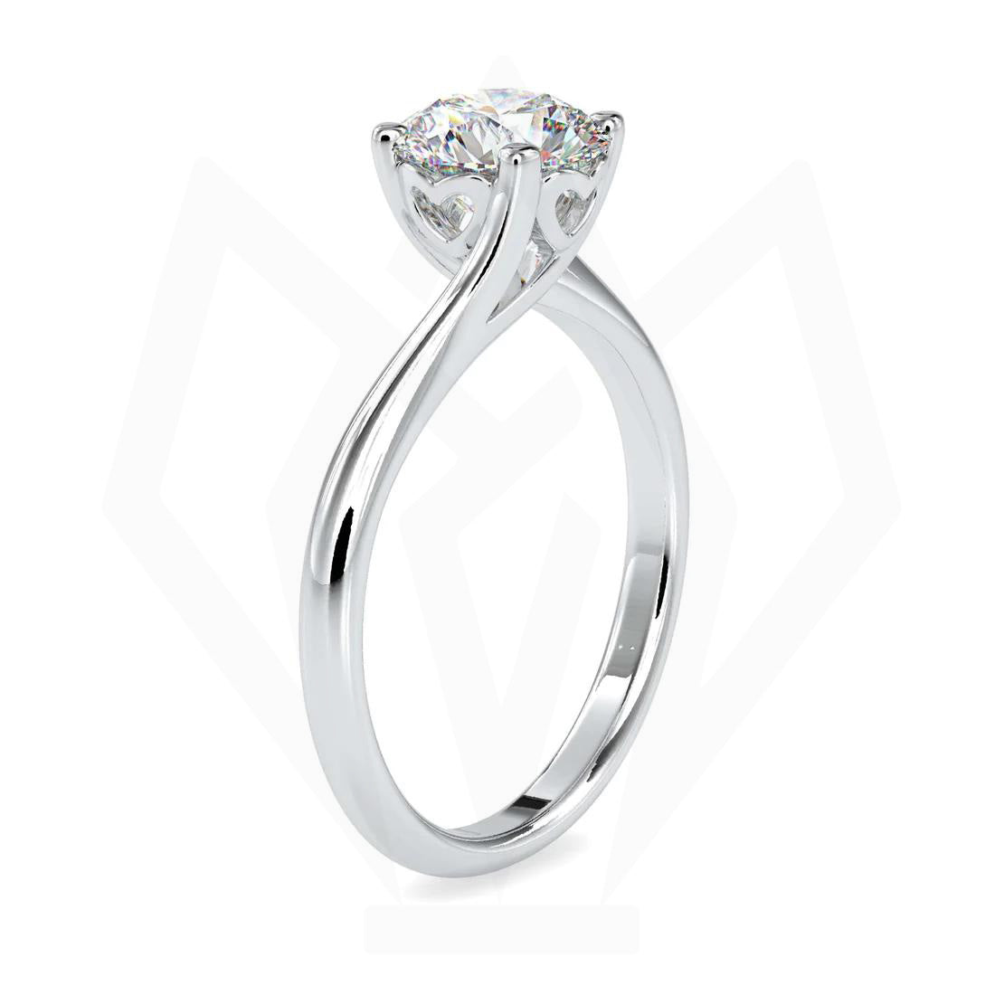Asymmetric Solitaire Diamond Ring