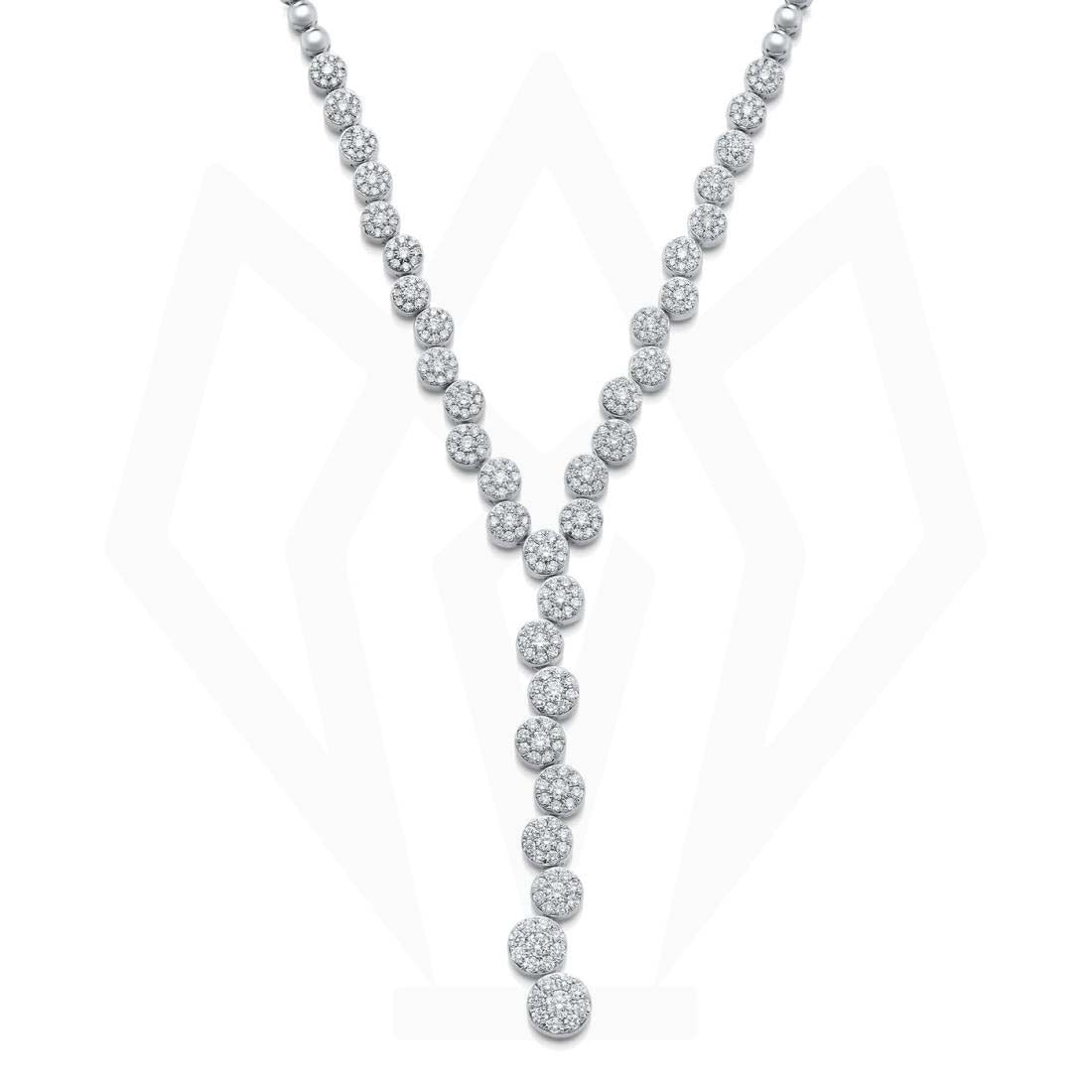 Pressure Setting Diamond Lariat Necklace